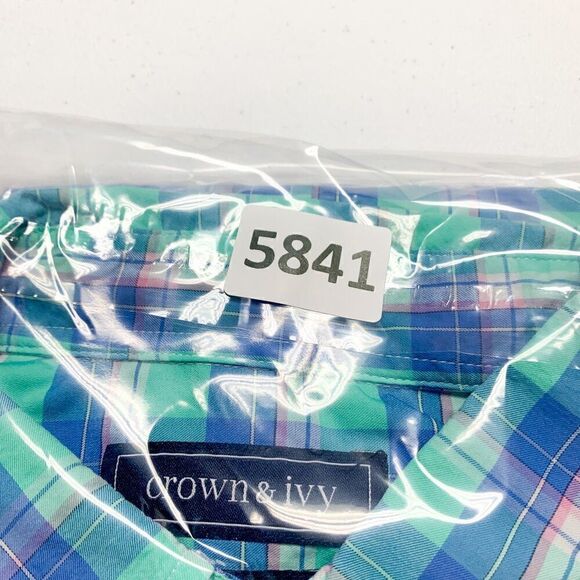 Crown & Ivy Performance Shirt Mens Large Blue Plaid Outdoor Hiking Camping - Picture 12 of 12